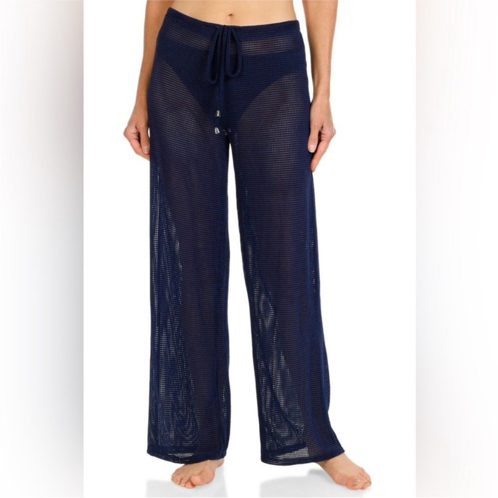 Shade & Shore NWT S (4-6) Navy crochet soft well made beach coverup Pants